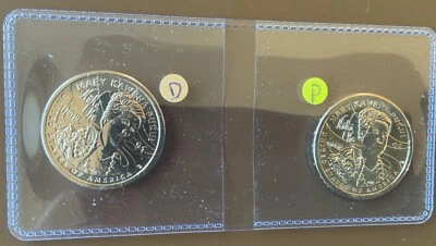 2025 P&D 2-Coin Sacagawea $1 MARY KAWENA PUKUI  Native American MINT Roll w FLIP - Image 1 of 4