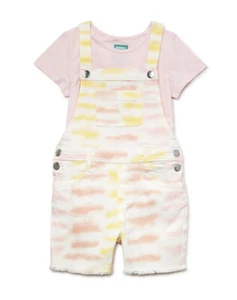 365 Kids From Garanimals Girls Tie Dye Shortall and Tee Size 7 NWT - Picture 1 of 8