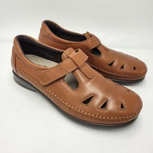 SAS Roamer Chestnut Womens 9.5 Wide EZ Strap Comfort Walking Shoe Leather Loafer - Picture 1 of 19