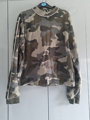 River Island  Camo Sweatshirt With Diamantee  Detail Size M New • 14.21€