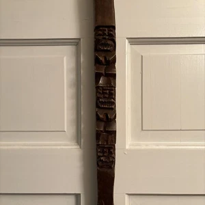 Carved Wood Fork Wall Art Tiki Totem Decor Philippines Vintage 1960’s - 29” Tall - Picture 1 of 6