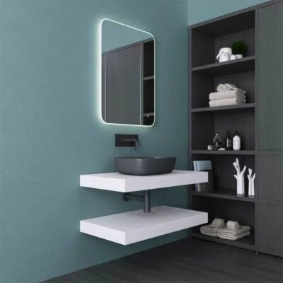 Durovin Bathroom Basin Shelf Vanity Stone Resin White Wall Hung 420/480/500mm
