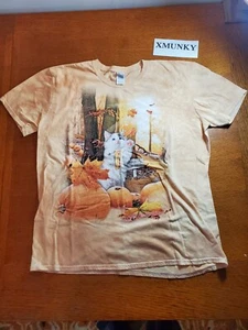 Toppa Zucca Gatto Gattino XL Camicia Tye Dye Giallo Stile Montagna - Foto 1 di 13
