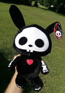 New w/ Tag Vintage SKELANIMALS Black Jack Rabbit Skeleton Plush Stuffed Animal - Picture 1 of 10