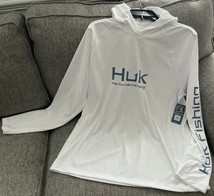 HUK Herren Pursuit Vented Langarm Hoodie Angelshirt Kapuze Neu mit Etikett Gr. XXXL - Bild 1 von 10