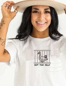 Besticktes Silly Goose Tshirt, Got too silly besticktes Shirt, Silly Goose Tee - Bild 1 von 14