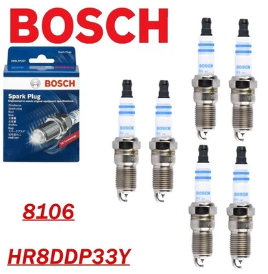 全新 6X BOSCH 8106 Spark Plug-OE 双白金 适用于别克雪佛兰福特 GMC Pontiac — 第 1/4 张图片