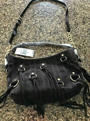 Bolso de Hombro Michael Kors Presley Café Gamuza Flecos MD Convertible Bolso de Mano Nuevo con Etiquetas Foto 1 de 4