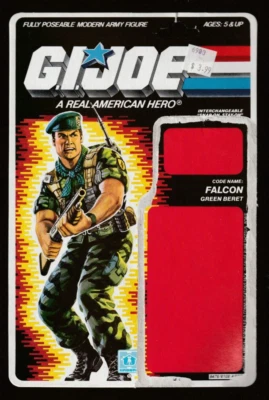 Falcon 1987 Hasbro G.I. Tarjeta de respaldo de archivo Joe original sin cortar 34 reverso Foto 1 de 2
