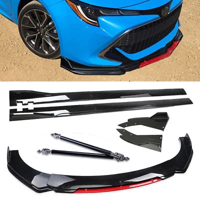 For Toyota Corolla SE XSE Front Bumper Lip Splitter Spoiler Gloss Black Red Body - Image 1 of 4