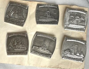 JUEGO DE ALFILERES VINTAGE BARCOS HEROICOS RUSOS - Imagen 1 de 10