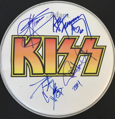 KISS Signed Drum Paul Stanley Ace Frehley Peter Criss Gene Simmons Autographed Cover