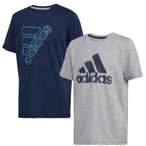 adidas Youth 2-pack Performance Tee Navy Blue & Grey Size Small New with Tag! - Picture 1 of 3