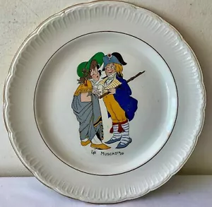 Ancienne ASSIETTE À THÈME ou PARLANTE FAÏENCE ST- AMAND 1930 LES MUSCADINS - Photo 1/7