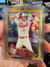 🔥 MIKE TROUT 2023 Topps Chrome True Gold Refractor SP/50 🔥 Angels 🐟 🔥 
