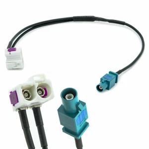 Para VW Audi Seat Skoda Antenas Divisor Fakra Doble Conectores De Enchufe Radio - Imagen 1 de 2