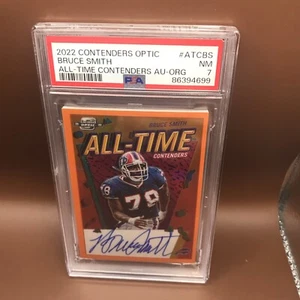 2022 Contenders Optic Bruce Smith All Time Orange Prizm Auto SSP 03/15 PSA 7 - Picture 1 of 2