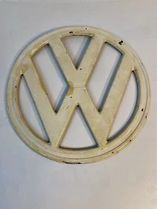 VINTAGE VW Front Bus/Transporter Nose EMBLEM 9 7/8" Authentic 4 Pin ALL STEEL - Picture 1 of 9
