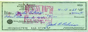 Jackie Robinson Baseball Reproduction Cancelled Check and 8 x 10 Photo  - Picture 1 of 4