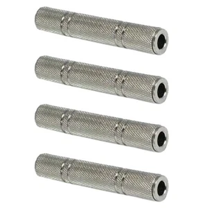 4 Pcs 6.35mm 1/4" Stereo Female to Female Coupler Audio Adapter Connector Metal - Picture 1 of 1