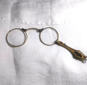Antique Lorgnette Magnifying Opera Glasses Gold Plated - Picture 1 of 11