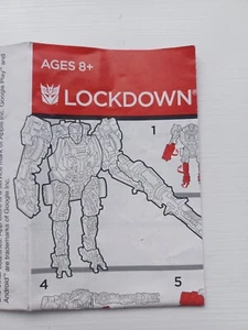 Transformers Age Of Extinction Lockdown action figure instruction leaflet - Picture 1 of 9