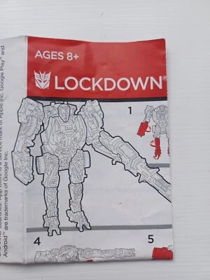 Transformers Age Of Extinction Lockdown action figure instruction leaflet - Image 1 of 4