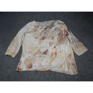 Coldwater Creek Blouse Plus Size 2X Abstract Watercolor Print 3/4 Sleeve Layered - Picture 1 of 10