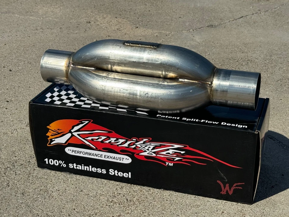 KM250 - WickedFlow Kamikaze Muffler 2.5" Inlet/Outlet - DIRECTIONAL - Image 1 of 4