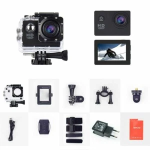 CAMERA SPORT FULL HD DV 12 MP CAM VIDEOCAMERA PER KART CASCO CON STAFFE - Foto 1 di 4