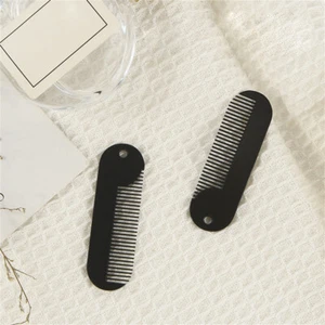 1PC Portable Stainless Steel Wood Grain Beard Shaving Pocket Comb Mustache Brush - Picture 1 of 5