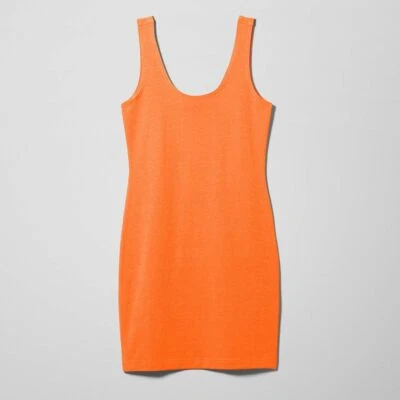 WEEKDAY Minikleid 'Pandora Dress' - neon-orange - S - NEU - Bild 1 von 2