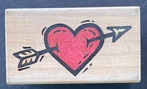 Letrero de San Valentín con símbolo de madera sello de goma con símbolo de amor con flecha - Imagen 1 de 4