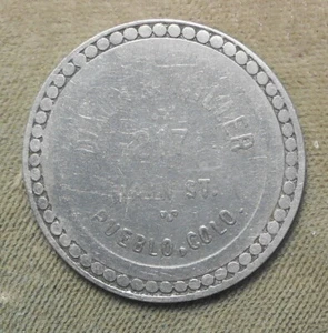 Pueblo, Colo., Dixon & Miller, 217 Main St. // Good For 25c In Trade. Aluminum, - Picture 1 of 2