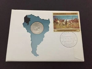 KOLUMBIEN NUMISBRIEF 1970 COLOMBIA COIN COVER RARE!! - Imagen 1 de 2