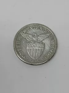 1919-S 50 Fifty Centavos Philippines US United States San Francisco Mint Silver - Picture 1 of 2