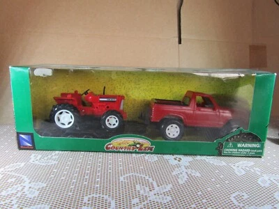 A121 New Ray Pick-Up Trailer Tractor Toy Plastic New+Box Country Life - Image 1 of 4