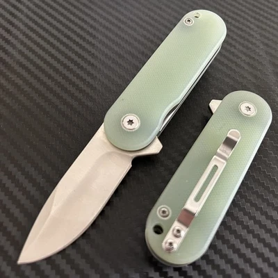 6” Emerald Green Mini Tactical Ball Bearing Open Blade Folding Pocket Knife - Image 1 of 4
