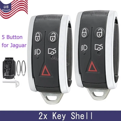 2 Para 2008 2009 2010 2011 2012 Jaguar XF XK XKR Mando a Distancia Coche Llavero Carcasa Estuche 5B Foto 1 de 4