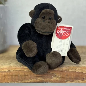 Russ Beanie Bunch Gorilla - Small Gorilla Beanbag Soft Toy Plush With Tags 6” - Picture 1 of 11