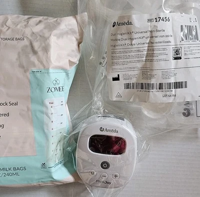 Extractor de leche eléctrico doble Ameda Mya Joy PLUS bolsas de almacenamiento de lujo nuevo Foto 1 de 4