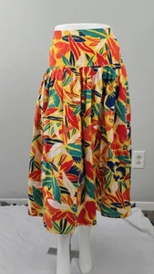 Vintage 80s Liz Sport By Liz Claiborne Drop Waist Tropical Skirt With Pockets - Picture 1 of 19