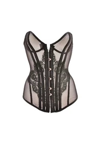 AGENT PROVOCATEUR Womens Corset Lace Elegant Printed Black Size S - Picture 1 of 4