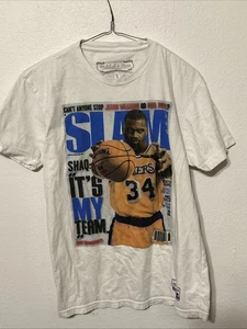 Mitchell & Ness Slam Magazine Cover Shaq Shaquille O'Neal Lakers T-Shirt Small - Picture 1 of 3