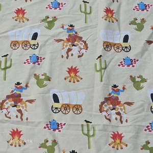 Set completo lenzuola piatte vintage Bibb Co western cowboy cactus camera ragazzi 98x64 - Foto 1 di 6