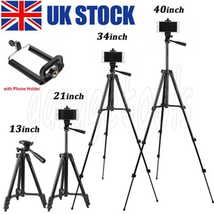 360° Lightweight Aluminium Tripod Telescopic Camera DSLR Stand With Phone Holder - Picture 1 of 10