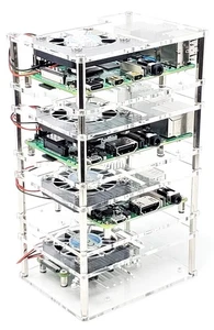Four (4) Layer Stackable Acrylic Raspberry Pi 3 Case for Model B B+ and Pi 4 ... - Picture 1 of 7