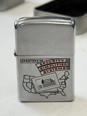 ZIPPO 1959 CREADORES DE SEGURIDAD SISTEMAS SIMPLIFICADOS PUBLICIDAD ENCENDEDOR 175A Foto 1 de 4