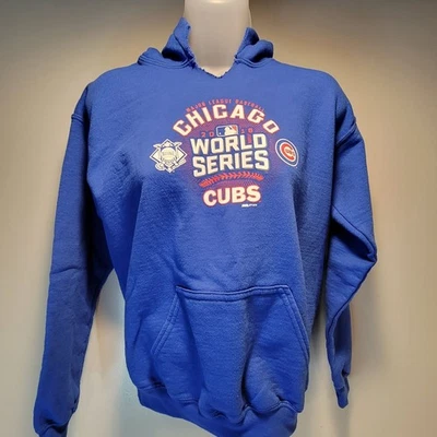 Chicago Cubs 2016 World Series Sweatshirt Hoodie Color: Blue Size: Youth Large - Image 1 of 4