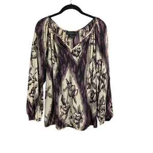 Top Karen Kane Mujer Escote Joyas Cuello en V Seda Estampado Geométrico XL Elegante - Imagen 1 de 6